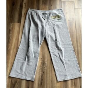 Green Bay Packers Sweatpants Women's XL Gray Flares Drawstring NFL Team Apparel